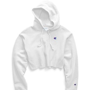 Reverse Weave Cut-Off Cropped Hoodie